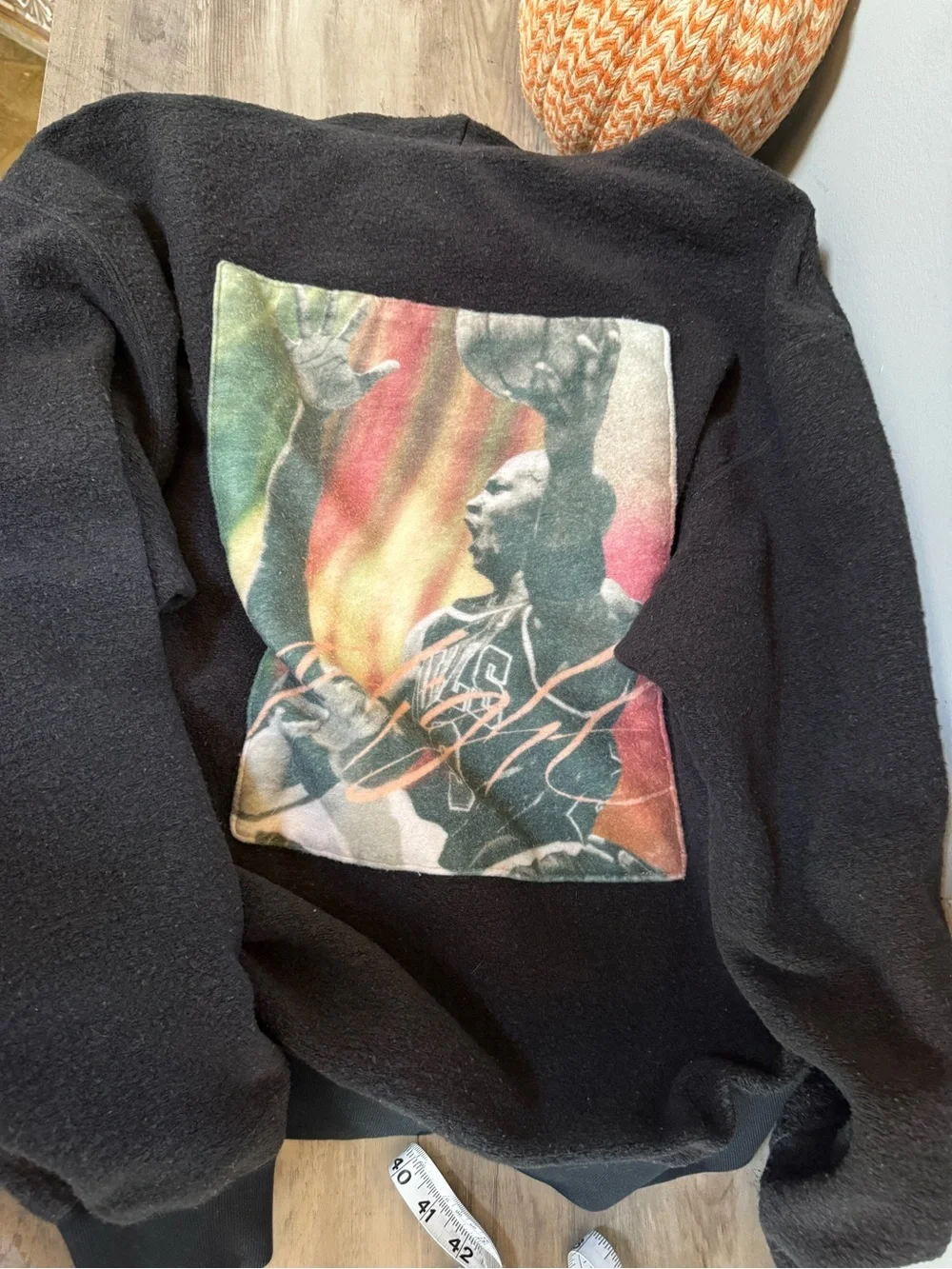 Jordan Heritage Black Pullover Hoodie with Multicolor Back Graphic